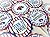 12 Cupcake Toppers - Lobster Truck Inspired Birthday Collection - Blue Chevron, Red Stripes with Royal Blue & Red Accents
