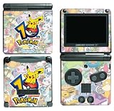 Pokemon 10th Anniversary Vinyl Decal Skin Protector Cover 10 for Nintendo GBA SP Gameboy Advance Game Boy