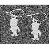 LogoArt Mississippi State Bulldogs Sterling Silver Team Logo Dangle Earrings