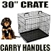 30" Folding Black Metal Dog Cage, Crate, Carrier - Epoxy Coated Anti Rust Frame and Tray - By Kingdom of Fun