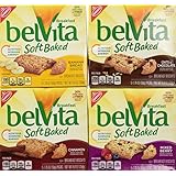 Nabisco, Belvita, Soft Baked Breakfast Biscuits Variety Pack, 8.8oz Boxes (Pack of 4 Different Flavors)