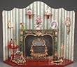 Reutter Porcelain Miniature Fireplace Room Vignette