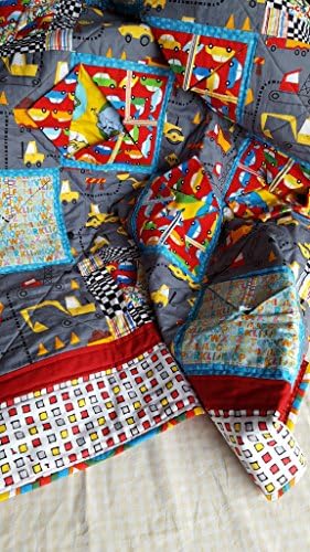 Boys Play Quilt Tummy Time Mat With Pockets, Peek-a-boo, Clip On Squares