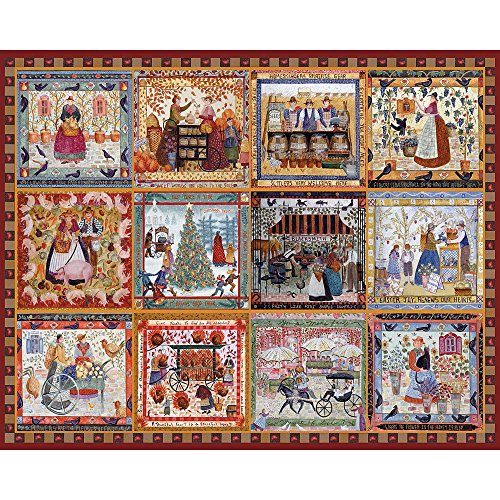 Bits and Pieces-Village Welcome Quilt puzzle Americana Quilt - 500 Piece Jigsaw Puzzle