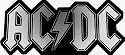 AC/DC - Shiny Silver Chrome & Black Logo - Sticker / Decal
