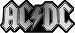 AC/DC - Shiny Silver Chrome & Black Logo - Sticker / Decal