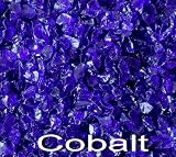 Fire Pit Glass Rocks, COBALT BLUE~3/8-1/2", 4 LBS