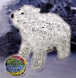 21 Lighted Twinkling Spun Crystal Baby Polar Bear Christmas Yard Art