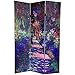 Red Lantern Double Sided Works of Monet Canvas Folding Screen - Lilies/Garden at Giverny, 6 ft. Tall