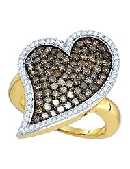 1.50CT COGNAC DIAMOND HEART RING