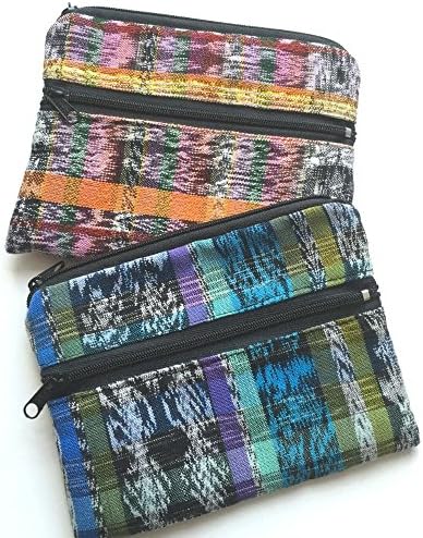 Fair Trade Mayan Ikat Coin Purse, Upcycled Fabric, Set 2