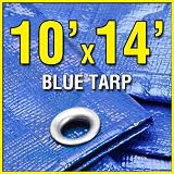 10' X 14' Blue 6-mil Waterproof Poly Tarp Camp Tarp 10x14 Tarpaulin for Camping Tent Shelter Shade Canopy etc.