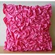 Vintage Fuchsia - Throw Pillow Covers - Satin Pillow Cover with Satin Ruffles