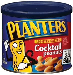 Planters Cocktail Peanuts,Lightly Salted, 12-Ounce Cans (Pack of 4)