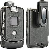 Superior Black Leather Shell For Motorola RAZR
