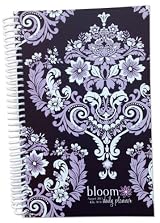 2013-2014 bloom Academic Year Daily Day Planner Fashion Organizer Agenda August 2013 Through July 2014 Purple Damask