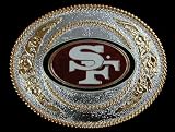 San Francisco 49ers Western Style Silver/Gold Buckle Belt Buckle