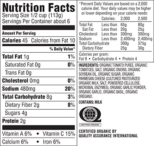 Wild Oats Organic Marinara Pasta Sauce 25 Oz (Pack of 2)