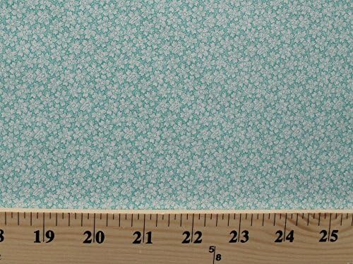 Cotton Jewel Tone Classics Mini Flowers Floral Turquoise Cotton Fabric Print by the Yard (4018-45437-turquoise)