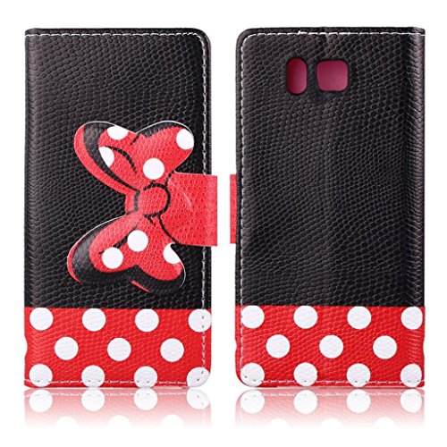 Galaxy Alpha Case, Gift_Source Brand [Stand Feature] Samsung Galaxy Alpha Case Wallet [Wallet S] Premium Wallet Case STAND Flip Cover for Samsung Galaxy Alpha G850F -Black Bow , Sent Screen Protector + Stylus Pen