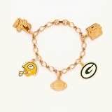 Green Bay Packers Gold Tone NFL Charm Bracelet