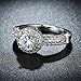 FENDINA Womens Wedding Engagement Ring Classic Solitaire Enternity Love Promise Rings for Her Bands - 18K White Gold Plated & CZ Crystal - FAR112