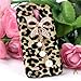 Bling Diamond Gold Bow Bowknot Glitter Leopard Hard Back Case Cover Skin For Samsung Galaxy S4 Mini i9190 Phone