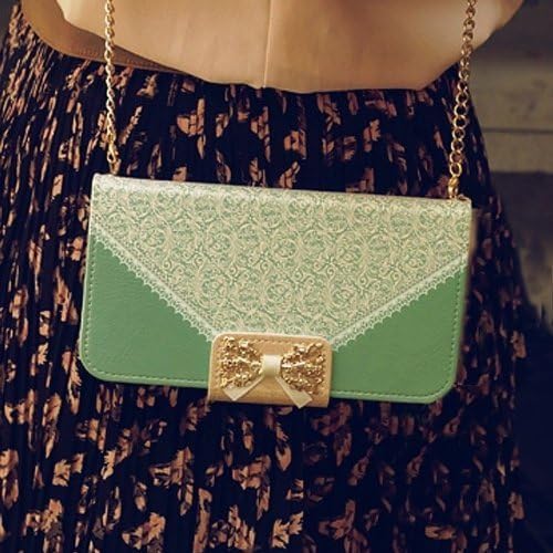 LSQTOP@ Bow Lace Fashion Wallet Flip Feature PU Leather Bling Case Cover For iphone 4/4s