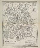 DUGDALE c1840 MAP ENGLAND SHROPSHIRE ANTIQUE PRINT