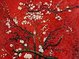 Art Reproduction Oil Painting - Van Gogh Paintings: Branches of an Almond Tree in Blossom (Interpretation in Red) - Oversize 36 X 48 - Hand Painted Canvas Art