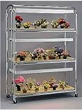 Flora Cart 3 Shelf / 3 Tray w/Wheels and 3, 2 Lamp Fixtures