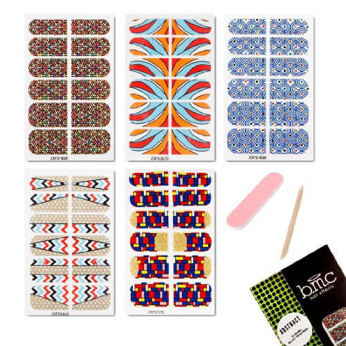 BMC Nail Effects Polish Strips Decal Wrap Stickers Collection - 5 Design Sets