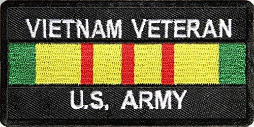 VIETNAM VETERAN US ARMY Embroidered Military Biker Patch Vest Jacket Emblem Tactical