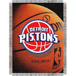 Detroit Pistons NBA Woven Tapestry Throw Blanket (48x60")"