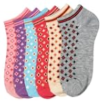 Women's (12 Pairs) Low Cut Patterned Socks - Glitter
