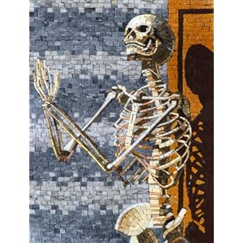 Praying Skeleton Marble Mosaic Hand Made
