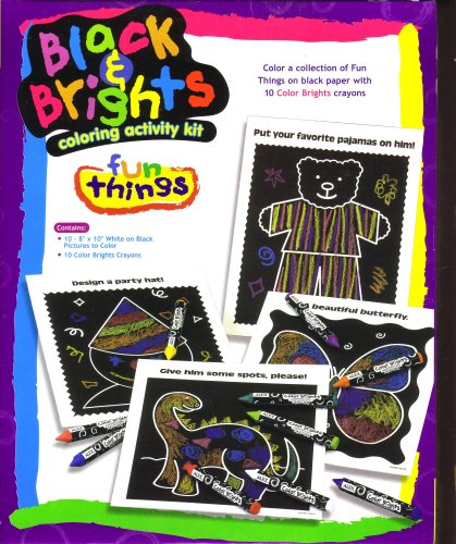 Childrens Toyshop  Toys : Black & Brights Coloring Activity Kit - Fun Things