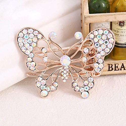 Twinkling Colorful Crystals Butterfly Hair Clips Hairpins Updo Clips (Colorful)