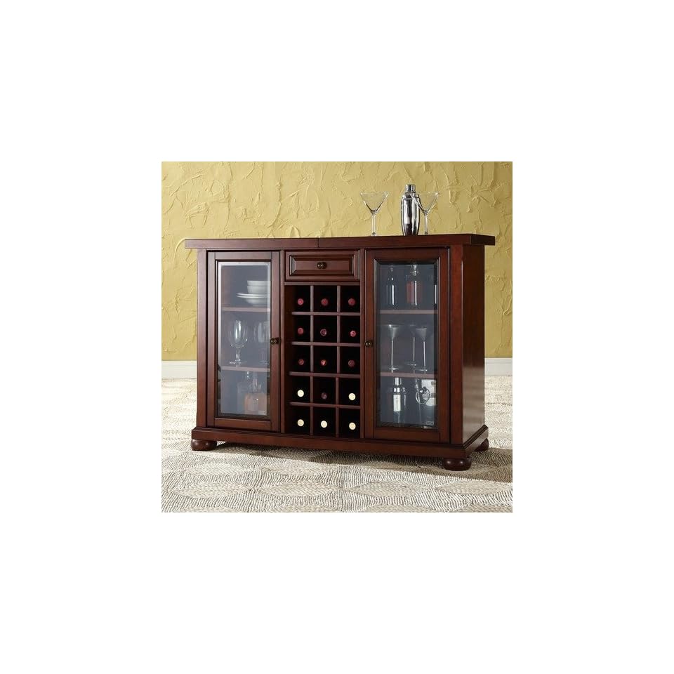 Alexandria Sliding Top Bar Cabinet In Vintage Mahogany On Popscreen