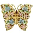 Spread Wing Butterfly Crystal Jeweled Pewter Trinket Box