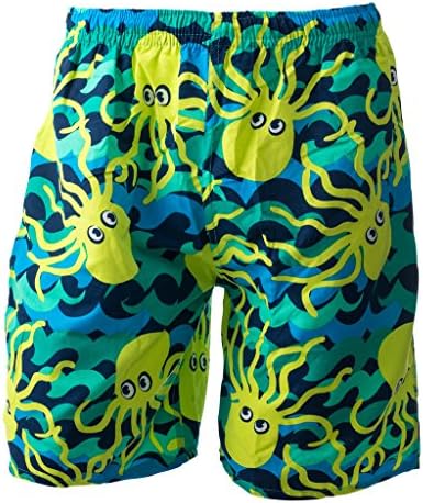 Fun Basics Mens Cool Design Lightweight Bathing Suit (RUNS SMALL)(Funky Octypus)) M
