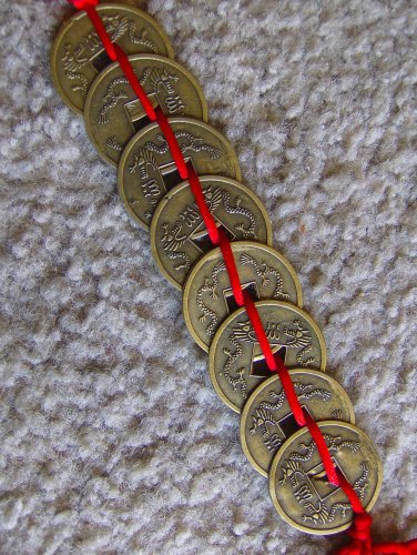 Feng Shui Tassel with 6 Chinese Coins/dragon for Auspicious Money Luck