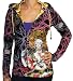 CHRISTIAN AUDIGIER Don Ed Hardy Womens Platinum Buddha Flower Tunic Hoodie Shirt Hooded Sweatshirt