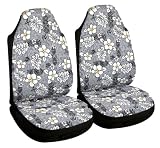 Hawaiian Seat Covers Flowers Tribal Universal Fit Automotive Car Truck Grey Qty 2 Bucket Seat Covers 1995 Thru 2008 Honda Civic Accord Toyota Chevrolet Ford Nissan BMW Mazda Jeep