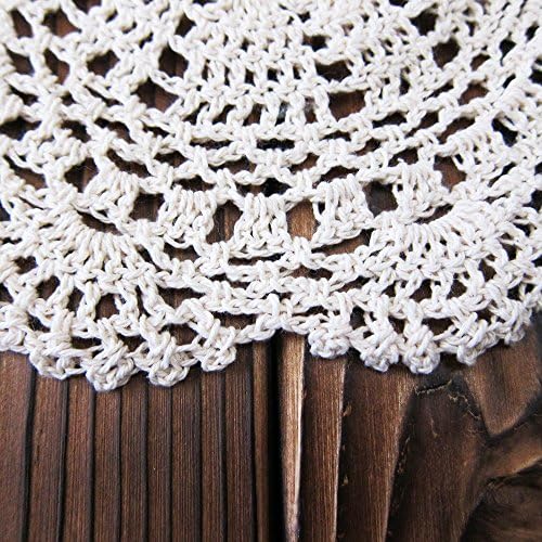 Homeaholic Cotton Handmade Crochet Lace Doilies Tablecloths Placemats, Mugs Glasses Coaster Set, Pack of 4, Blossom #12 - 5.5'', Light Green