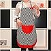 CFHKStore Pocket Polka Apron Ruffle Dot Canvas Style Cooking Uniform Smart Adorable