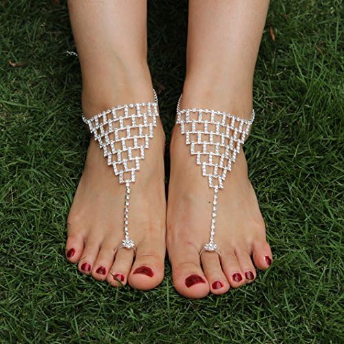 Sexy Hollow Out Bead Sandals Bridal Foot Jewelry Beach Wedding Barefoot Sandals