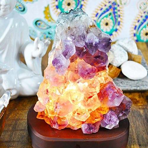 Amethyst Crystal Lamp -By Yellow Tree Company (TM) Better than Himalayan Salt Lamp.