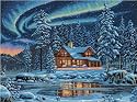 Dimensions(R) 16 Inch x12 Inch Counted Cross Stitch - Aurora Cabin