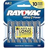 Rayovac Alkaline AA Batteries, 12-Pack